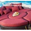 All Weather Resin Wicker Patio Furniture Round Wicker Outdoor Daybed With Canopy