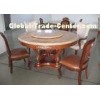 Round Marble Luxury Dining Room Furniture Walnut Dining Table And Chairs