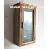 Oiled Real Wood Bathroom Furniture Cabinet With Glass Door