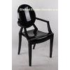 Modern Black Louis Ghost Chair , Fireproof Plastic Ballroom / Church Chair
