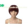 Wine Red Short Synthetic Wigs Natural HairLine For Young People