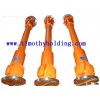 Universal joint cardan drive shaft for bridge cranes