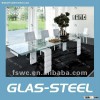 2013 Extendable Modern Glass Dining Table Made of Tempered Glass Top BT502