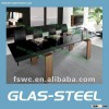 2013 Modern Home Furniture Wood Dining Table With Glass Top BT503