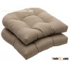 Indoor/Outdoor Taupe Textured Solid Wicker Seat Cushions