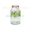 Clear glass beverage dispenser with clamp lid / glass jar drinks dispenser