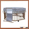 Adjustable wooden playpen for baby