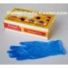Wholesale beaded cuff, durable, ambidextrous, blue powder free PVC vinyl exam gloves