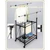 Foldable Telescopic Indoor Outdoor DIY Clothes Rack with Shelves , Metal Clothes Hanger