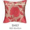 Jacquard Red Colorful Decorative Pillow Cover Square Polyester For Sofa Chair Cushion