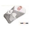 Baby Wrap - Swaddle - Baby Blanket, Feather Light - 100% Cotton - Grey Polka Dot