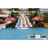Outdoor 3 Lane Rainbow Toddler and Adults Fiberglass Water Slides Equipment