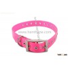 pink tpu polyester dog collar with zinc alloy buckle and rivets