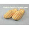 White / Orange Stripes Terry Cloth Thong Slippers Non-Slip Dots Sole