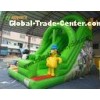 0.55mm PVC Tarpaulin Green Sheep and Dog Commercial Inflatable Slide for Entertainment