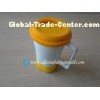 Mug with silicone lid and holder,Double wall Ceramic mug with silicone lid and holder