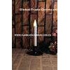 Electric Flameless Taper White LED Candles with Pewter Finish Candlesticks and Holder