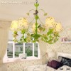 Fancy red flower with green leaf chandelier light