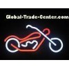 Red / White Wall Mounted Neon Motorcycle Signs With 110 V Transformer 14" by 8"