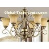 Silver / Gold Metal and Glass Vintage Wrought Iron Chandelier With Shades , 6 Light 600W E27