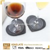 Durable use special design natural slate stone products black cup coaster