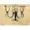 64cm Height Big Retro Wrought Iron Amber Glass Chandelier Lights / Lamp for Bathroom