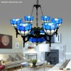 Fancy blue tiffany style glass victorian hanging lights