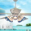 Cheap tiffany style flush mount ceiling fan with lights