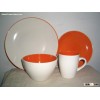 16pcs ceramic dinnerware 2 tone color glaze stoneware dinner set