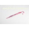 Pink PVC Dome Umbrella Durable J Shape , Transparent Umbrella For Kids