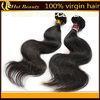 Body Wave Virgin Human Hair Extensions Natural Black / Brown Color