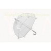 23" 8 Ribs Clear PVC Umbrella Silver Edge J Shape For Advertising