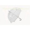 23" 8 Ribs Clear PVC Umbrella Silver Edge J Shape For Advertising