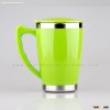 14oz Plastic Travel Mug Tea cup keep warm with colorful handle and lid