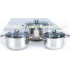 0.5 mm 6 Pcs Stainless Steel Cookware Sets with Iron Bottom for heater