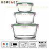 PP Lid Round Pyrex Glass Container Set With FDA , LFGB And SGS