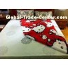 Cartoon Soft Red Hello Kitty Blanket Breathable , ISO Polyester Fleece Blankets