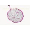 Pink Lace Clear PVC Umbrella Durable Hand Open / Heat Transfer 18"