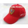Red Brushed Canvas Cotton Baseball Cap Embroidered 6 Panel Baseball Hat