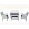 Polyester White PE Wicker Steel Outdoor Rattan Garden Furniture / KD Sofa For Garden