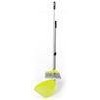 Plastic TT Long Handled Dustpan and Brush with TPR finishing pan edge