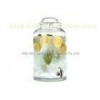 Custom 8.5L glass beverage dispenser with stainless steel spigot / glass lemonade dispenser