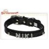 Stylish DIY Dog Collar With 18mm Slide  A -Z Letter Charm In Black Crocodile , designer pet collars