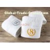 Long Pile 16s  Cotton Hotel Bath Towels With Embroidery Logo Plain White