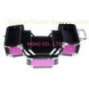 Purple Aluminum Cosmetic Cases With Lock for Display , ABS Cosmetic Cases