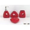 red love shape ceramic bathroom collection set