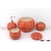 basketball shape ceramic bathroom set of 5