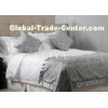 Beautiful White Queen Size Luxury Hotel Bedding Sets with Cotton Embroidery Fabric