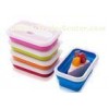 Single Lattice Rectangle Microwave Safe silicone food storage containers 650ML