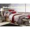 Bright Brown Elegant Floral Luxury Silk Bed Sets Lace Queen and King